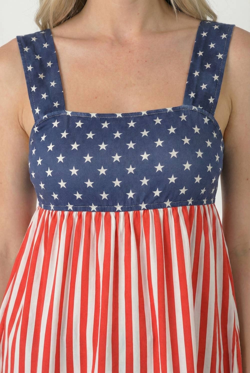 American Flag Babydoll Tank Top, Feathered Farmhouse