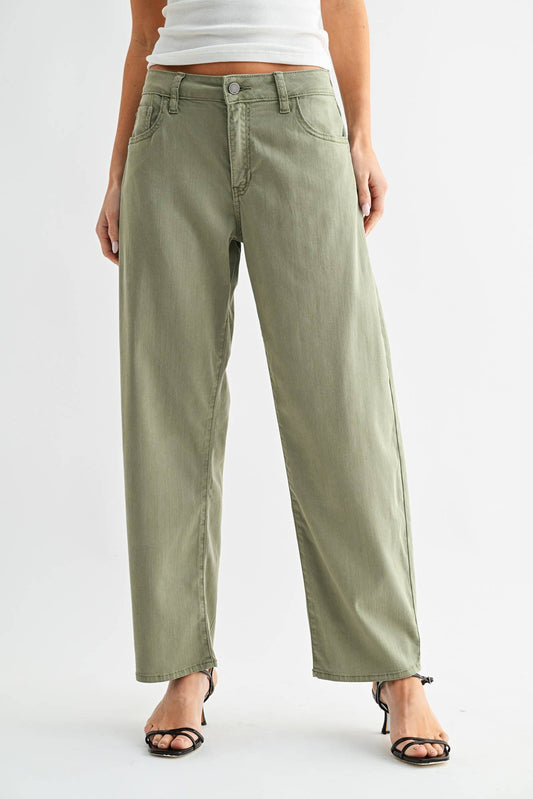Olive Stretch Twill Comfort Barrel, Feathered Farmhouse