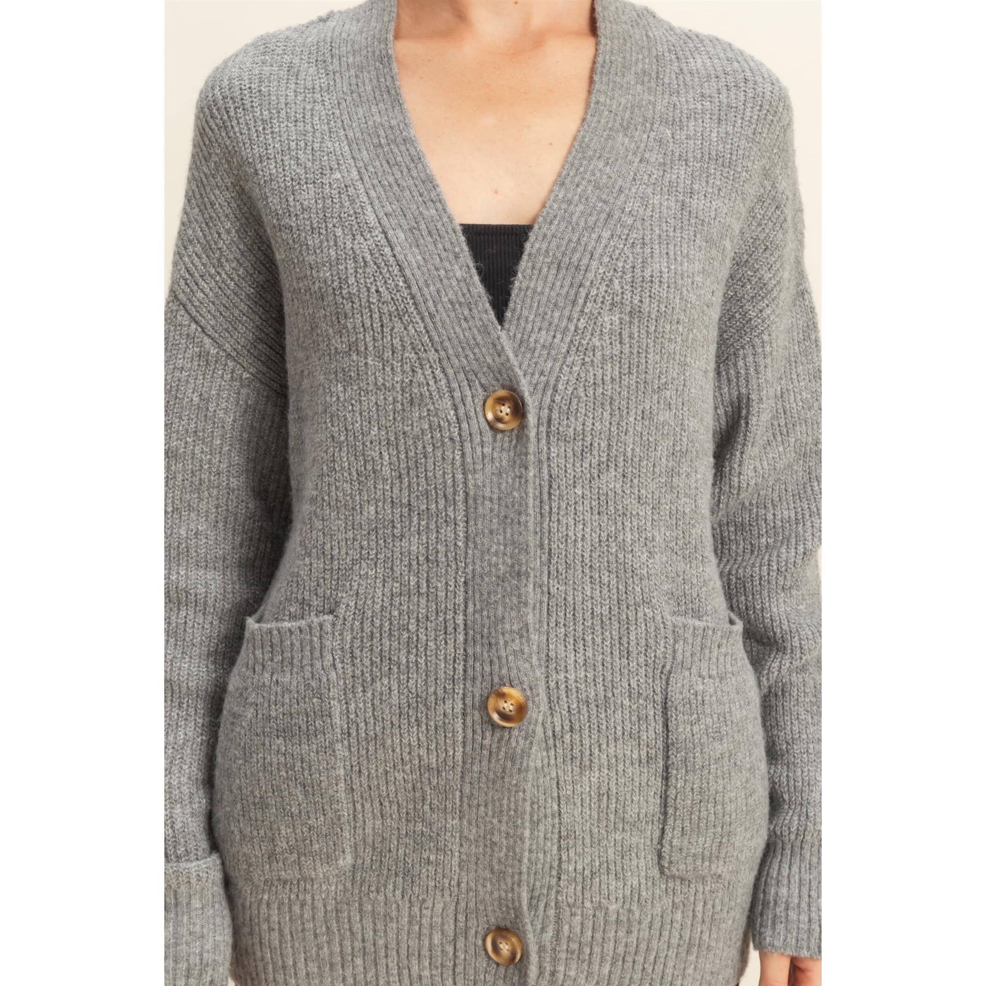 Cardigan Sweater with Front Pockets, Feathered Farmhouse