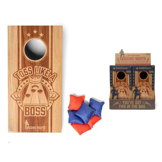Bagging Rights Wooden Tabletop Cornhole, Feathered Farmhouse
