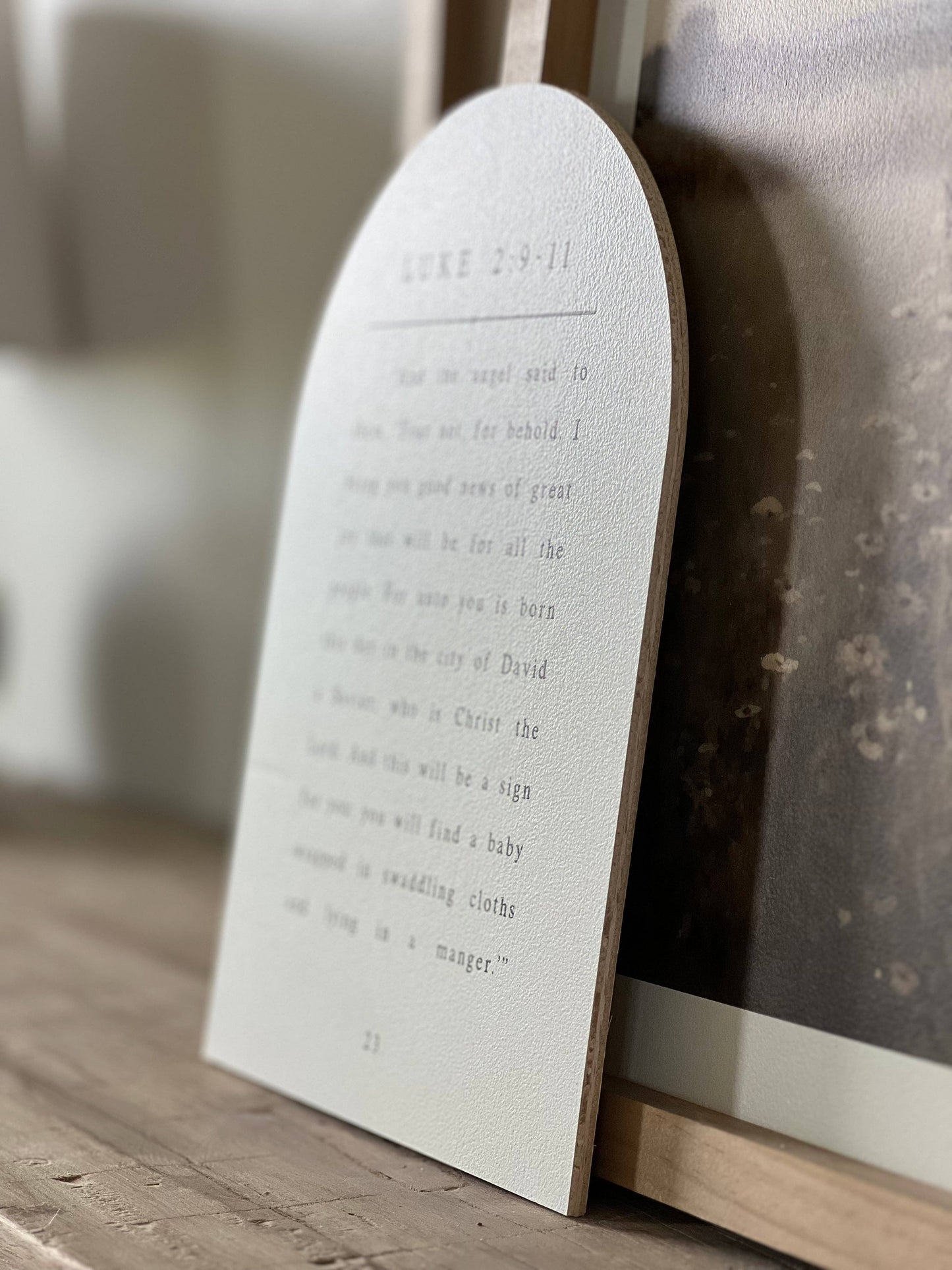 Luke 2 Book Page Arch Christmas Decor, Feathered Farmhouse