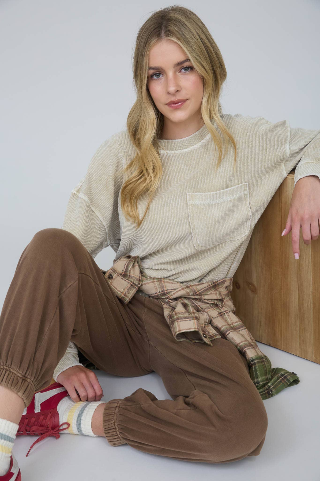 Pocket Rib Knit Top, Feathered Farmhouse