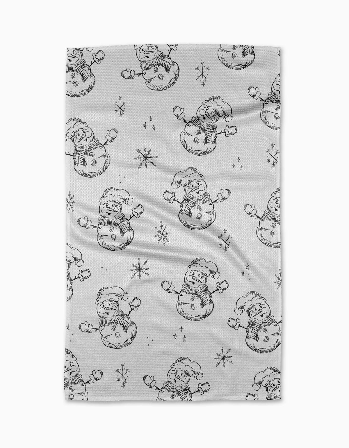 Snowmen Charcoal Tea Towel, Feathered Farmhouse