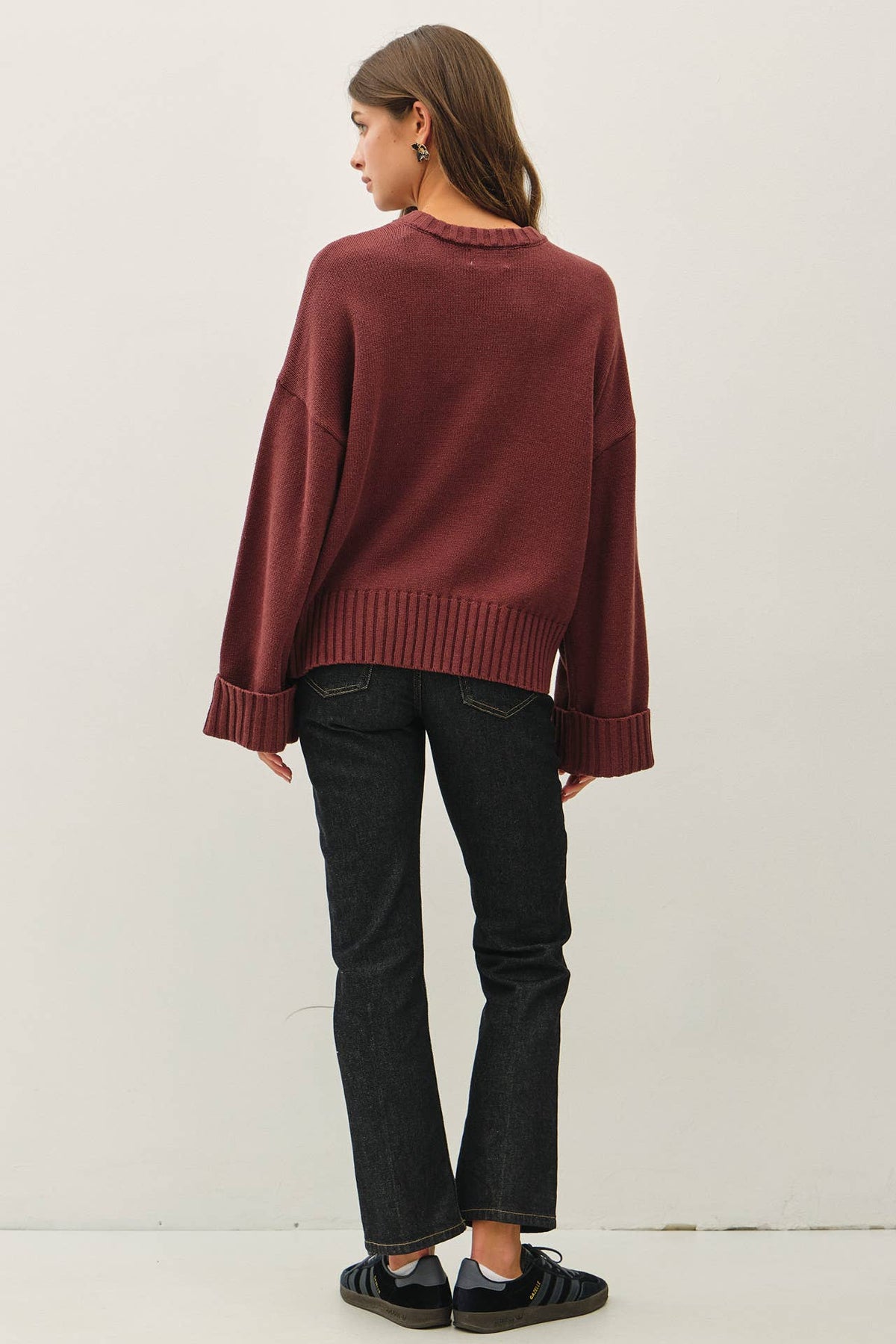 Brenna Wide Cuff Sweater, Feathered Farmhouse