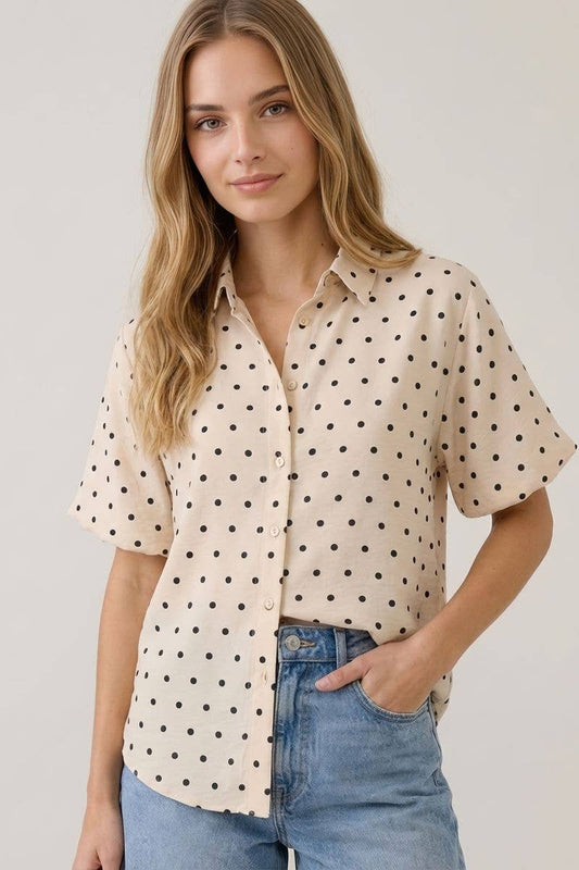 Polka Dot Blouse, Feathered Farmhouse