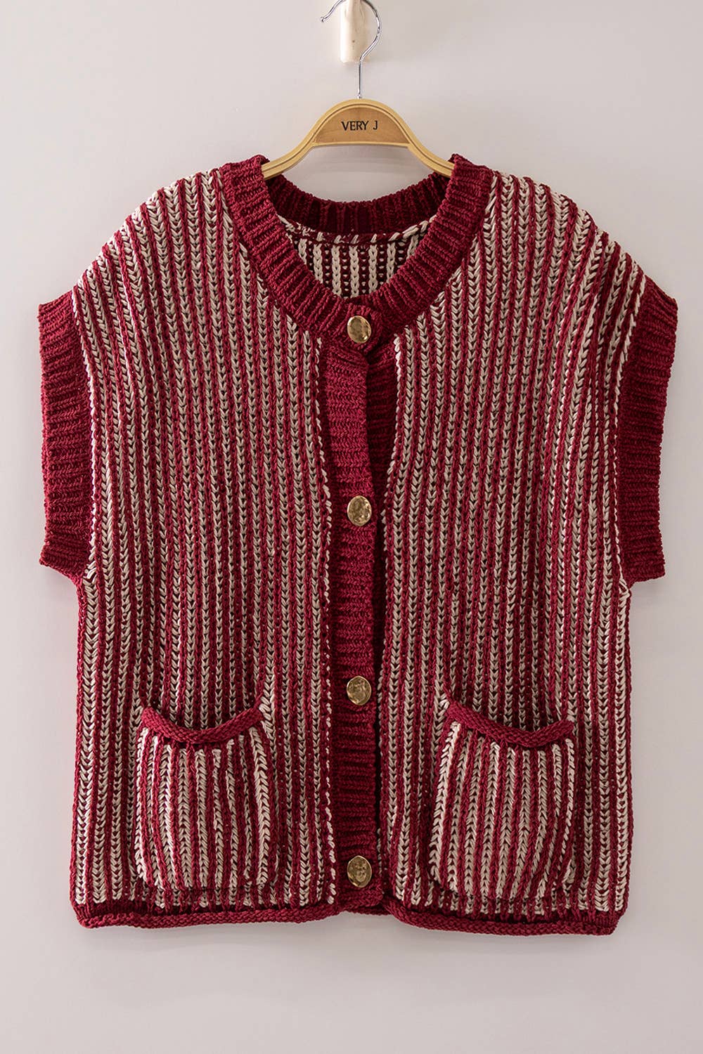 Rib Knit Vest Cardigan, Feathered Farmhouse