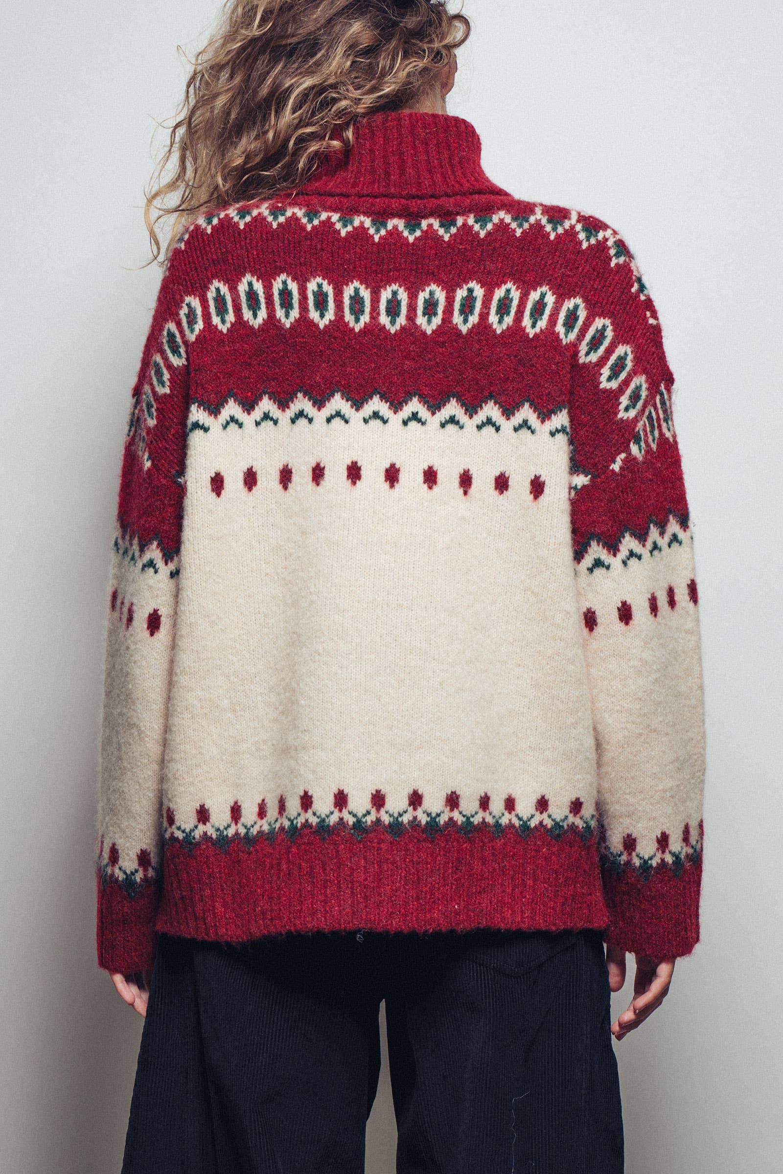 Fair Isle Turtleneck Sweater, Feathered Farmhouse
