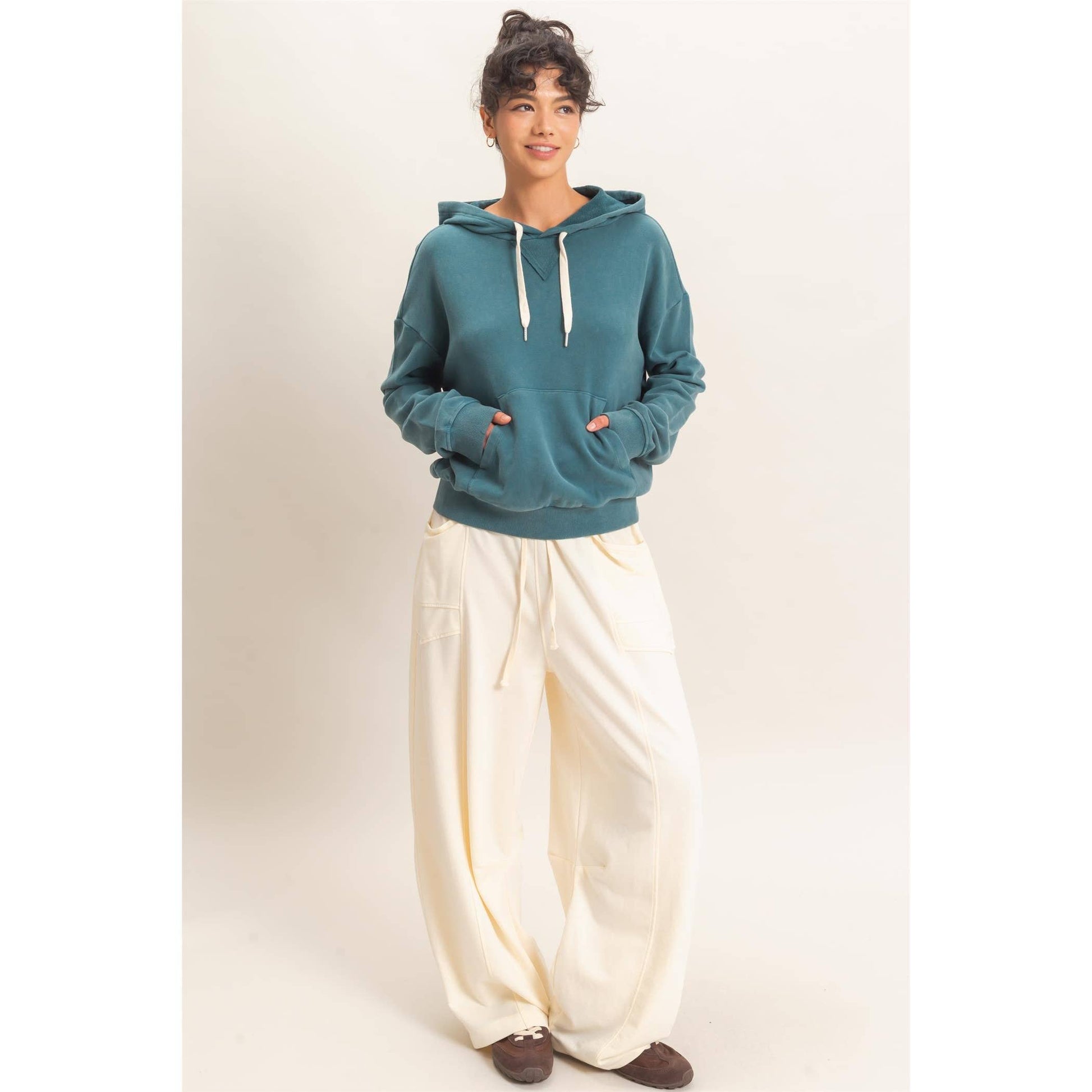 Acid Wash Hoodie, Feathered Farmhouse