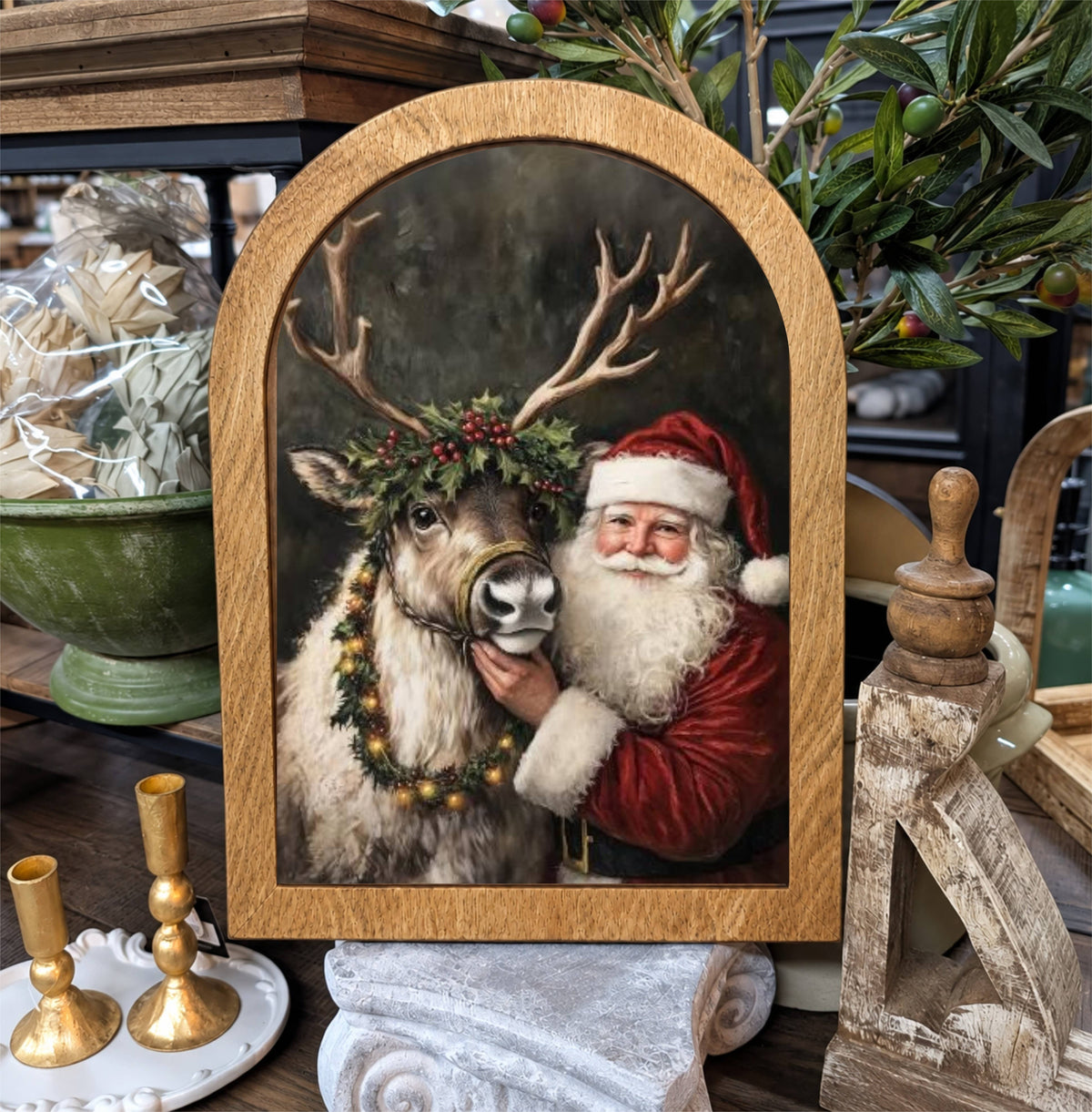Classic Santa Framed Arch, Feathered Farmhouse