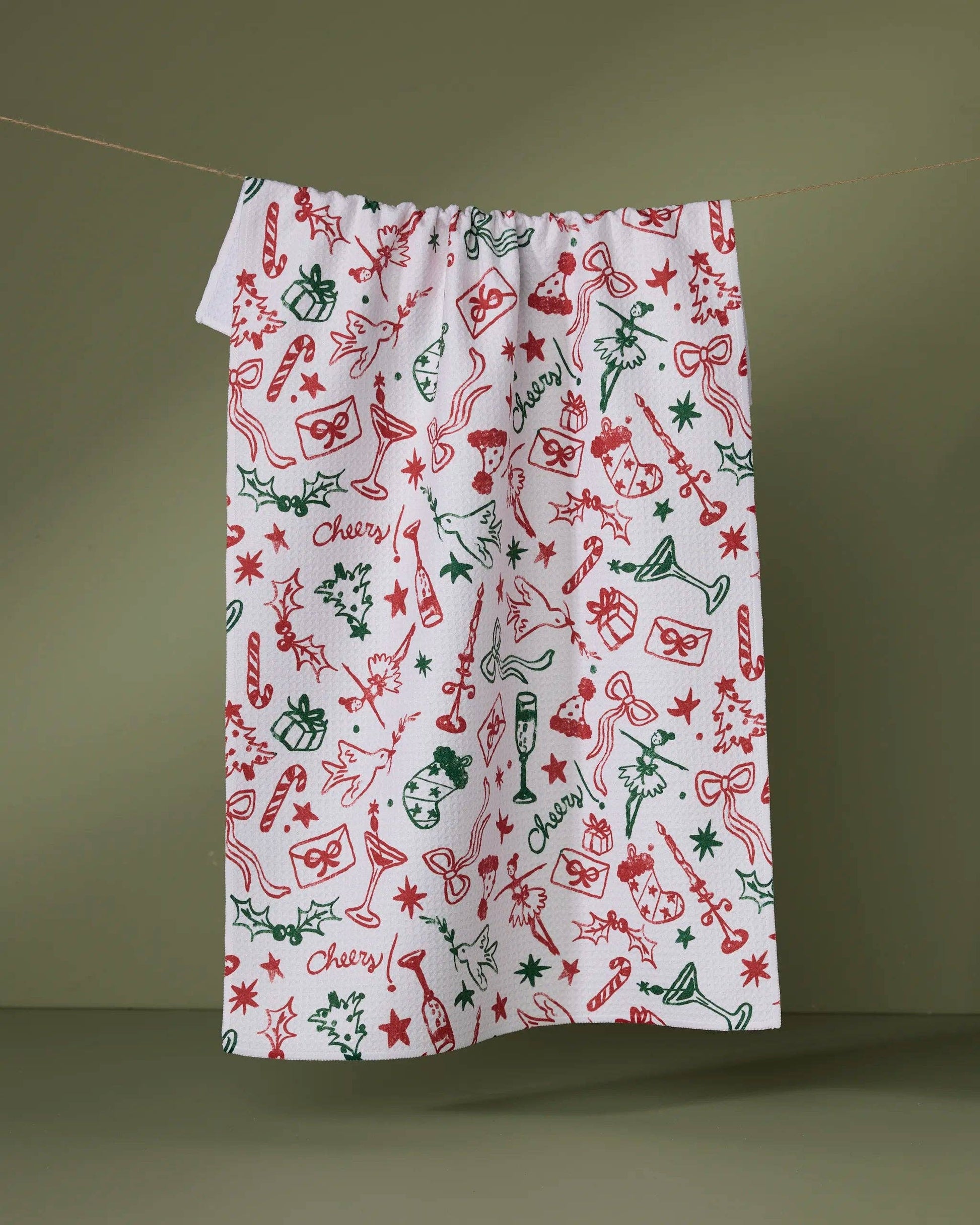 Holiday Doodles Multi Tea Towel, Feathered Farmhouse