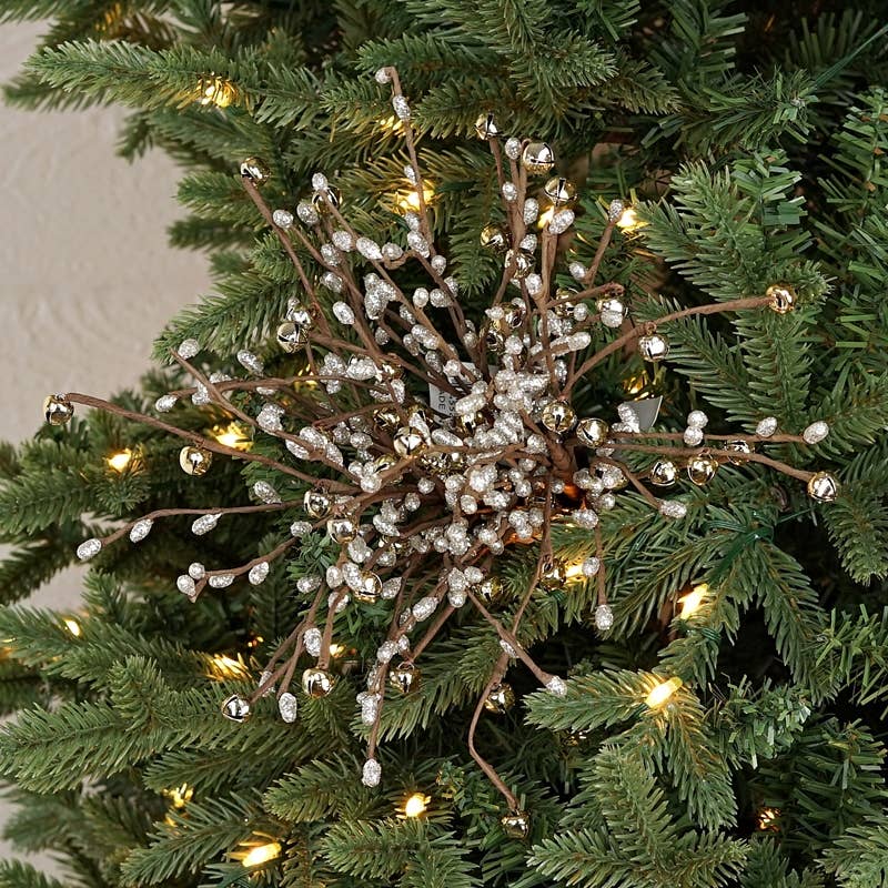 Champagne Glitter Mini Bells Spray, Feathered Farmhouse