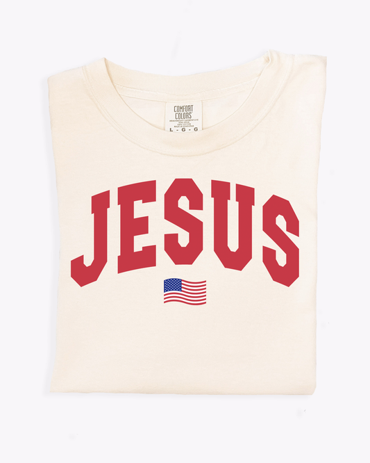 Jesus Flag Tee, Feathered Farmhouse