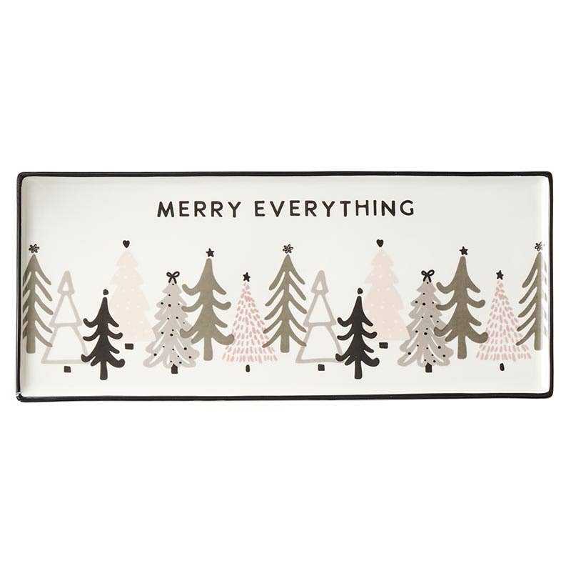 Merry Everything Ceramic Tray, Feathered Farmhouse