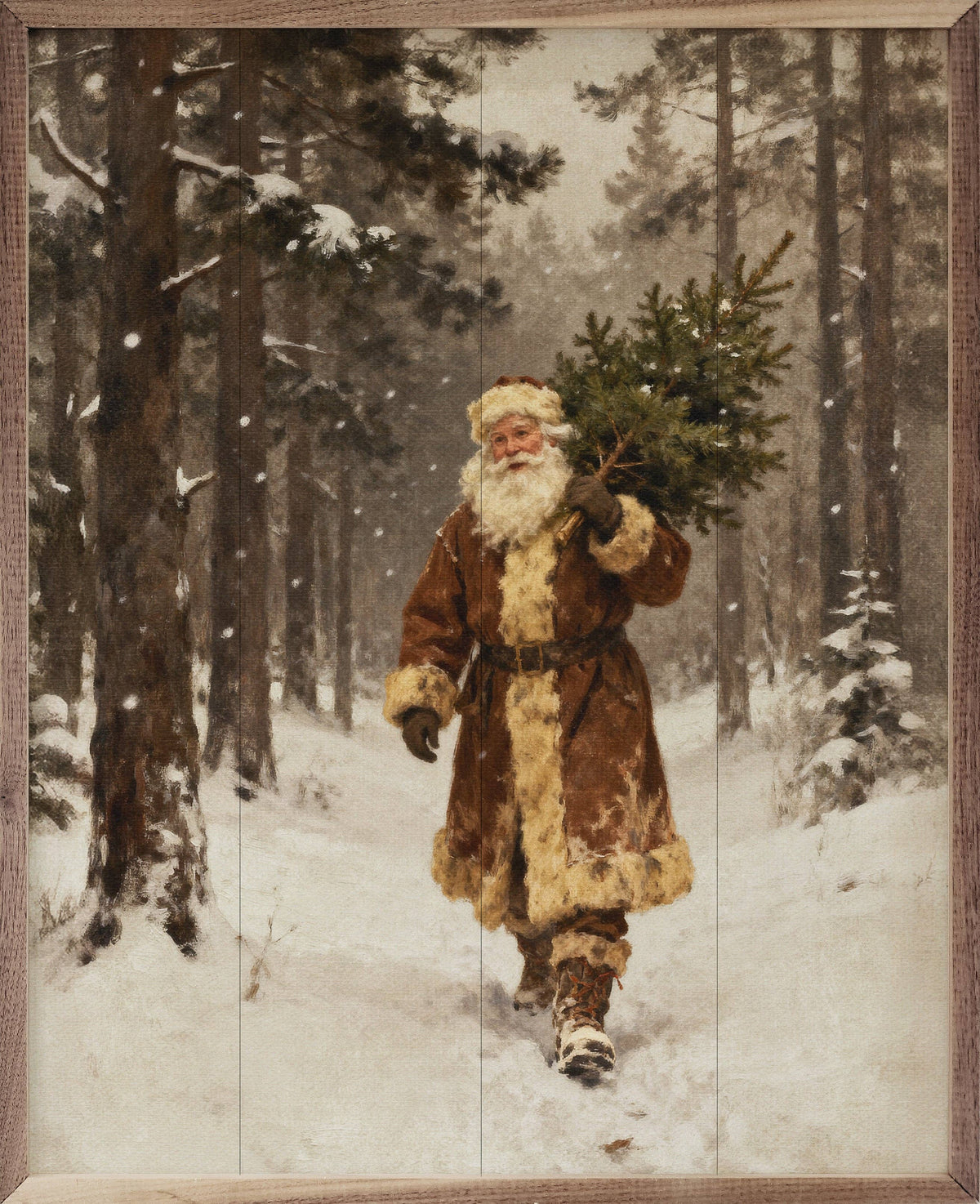 Santa And The Christmas Tree, Feathered Farmhouse