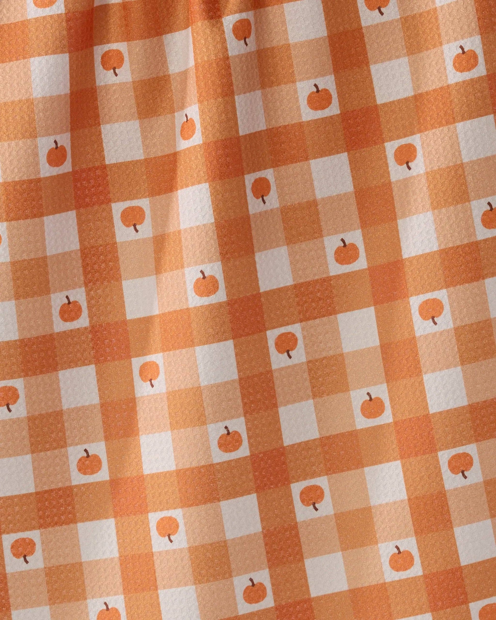 Pumpkin Check Tea Towel, Feathered Farmhouse