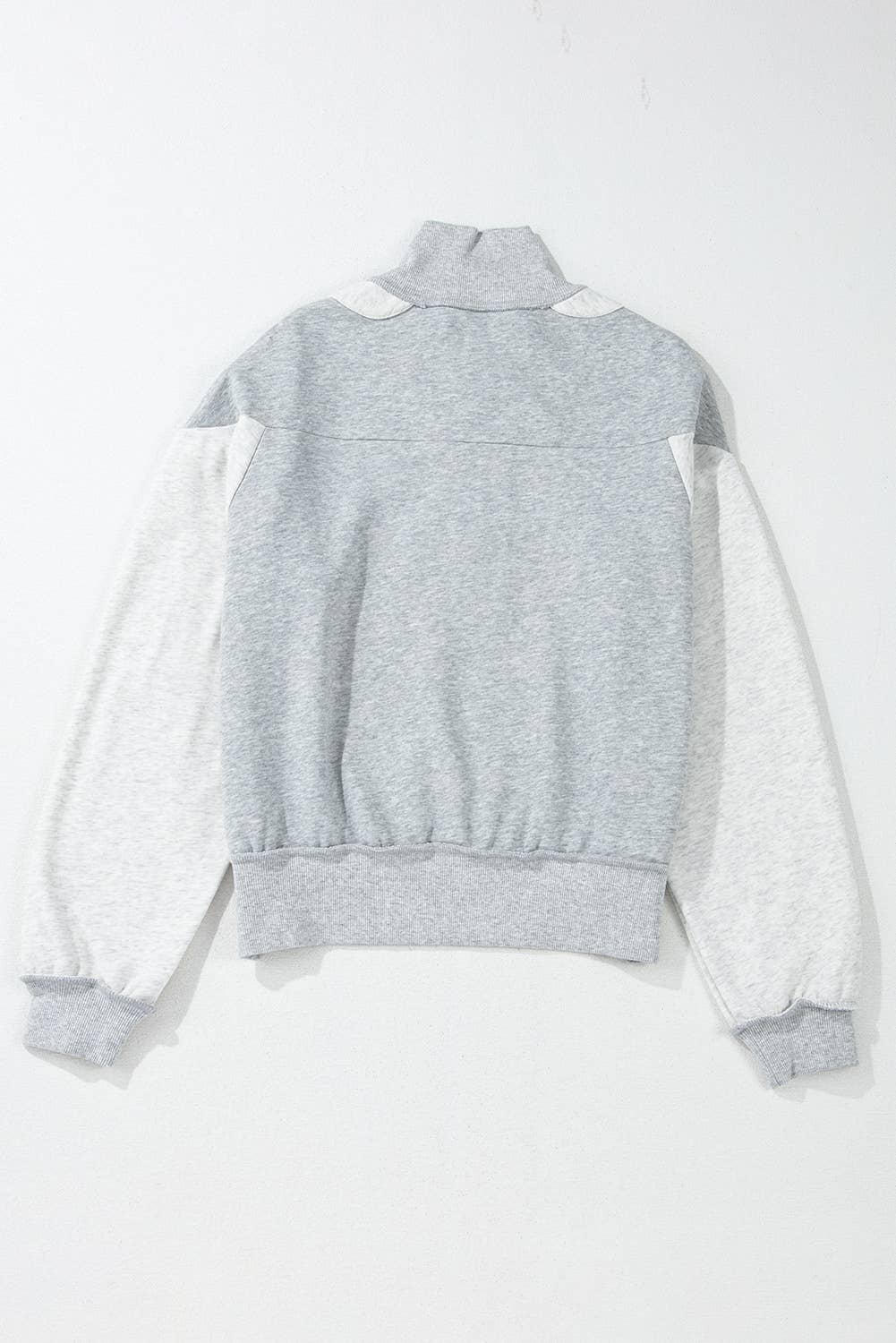 Half Zip Side Slit Sweatshirt, Feathered Farmhouse