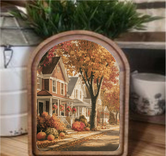 Autumn Street Framed Arch Top, Feathered Farmhouse