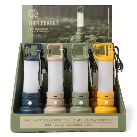 The Lookout 2-in-1 Rechargeable Lantern & Flashlight, Feathered Farmhouse