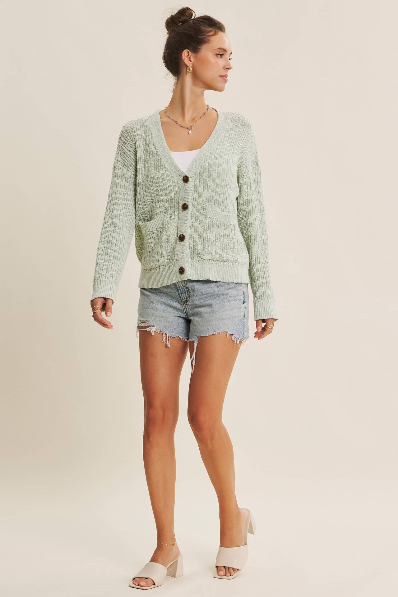 Slouchy Sweater Cardigan, Feathered Farmhouse