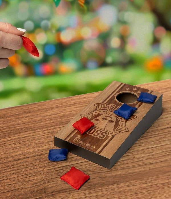Bagging Rights Wooden Tabletop Cornhole, Feathered Farmhouse
