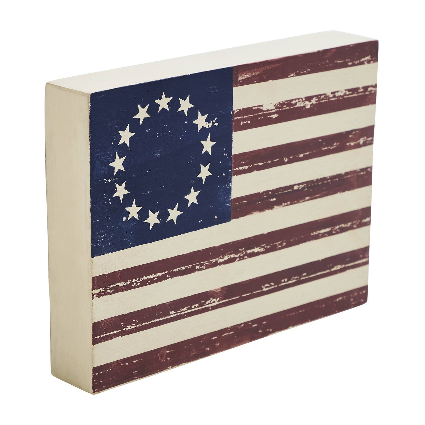 Colonial Flag Wooden Sign 6x8x1.5