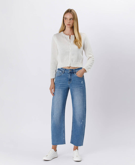 High Rise Mild Barrel Jeans, Feathered Farmhouse