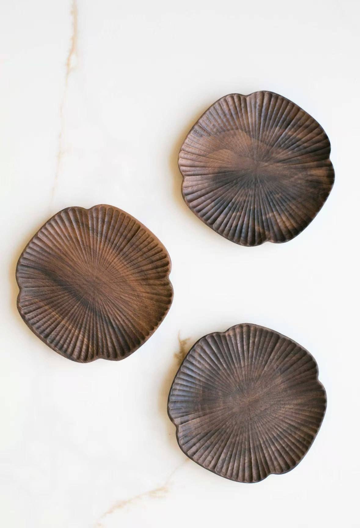 Black Walnut Flower Coaster, Feathered Farmhouse