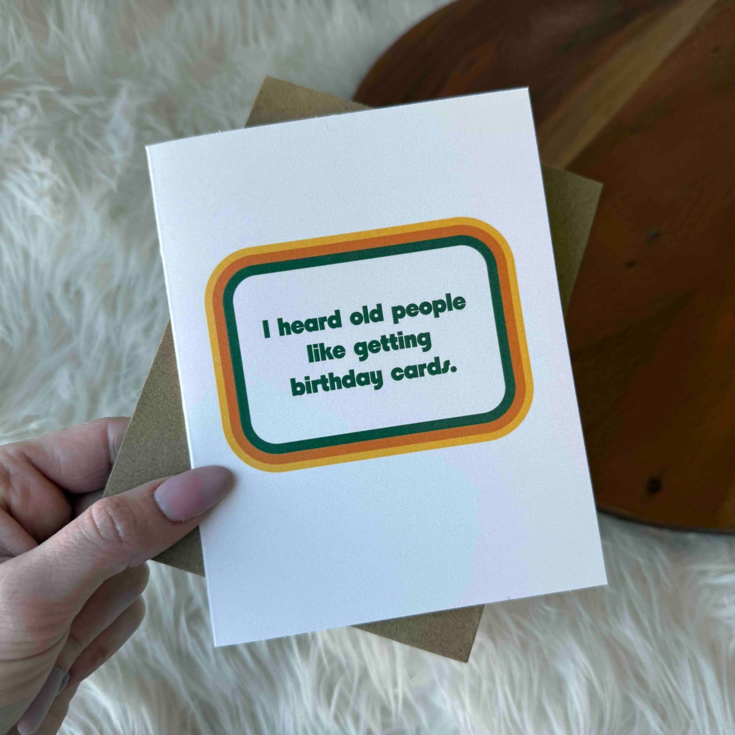 Old People Funny Birthday Card, Feathered Farmhouse