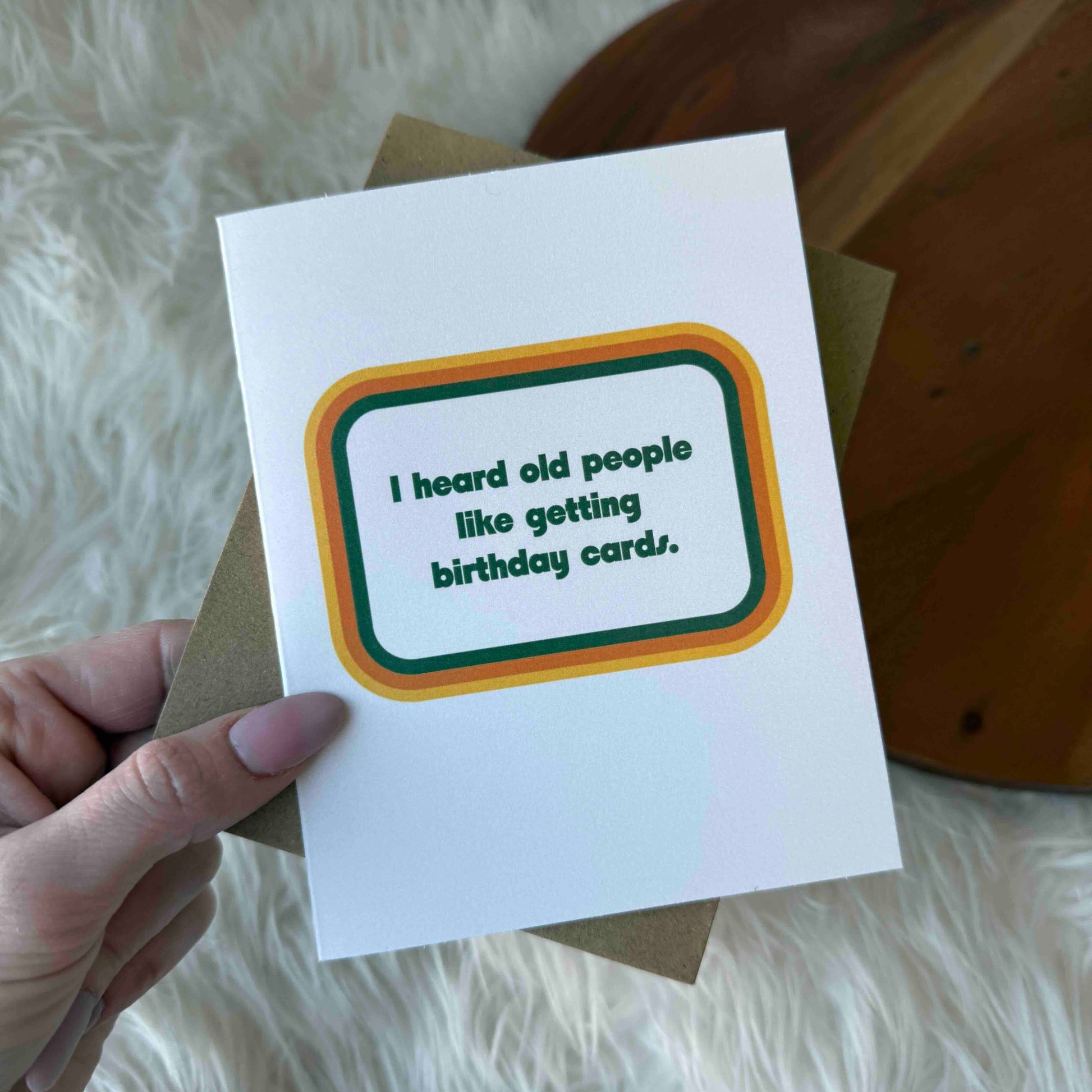 Old People Funny Birthday Card, Feathered Farmhouse