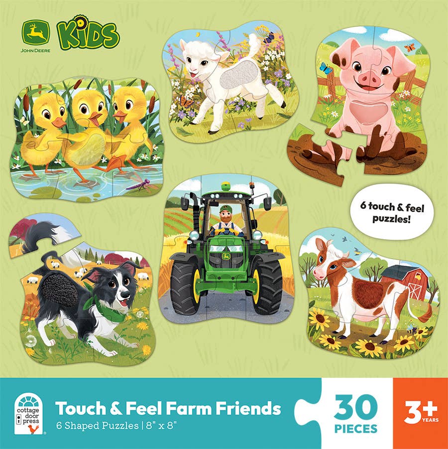 John Deere Farm Friends Touch & Feel Puzzles for Kids, Feathered Farmhouse