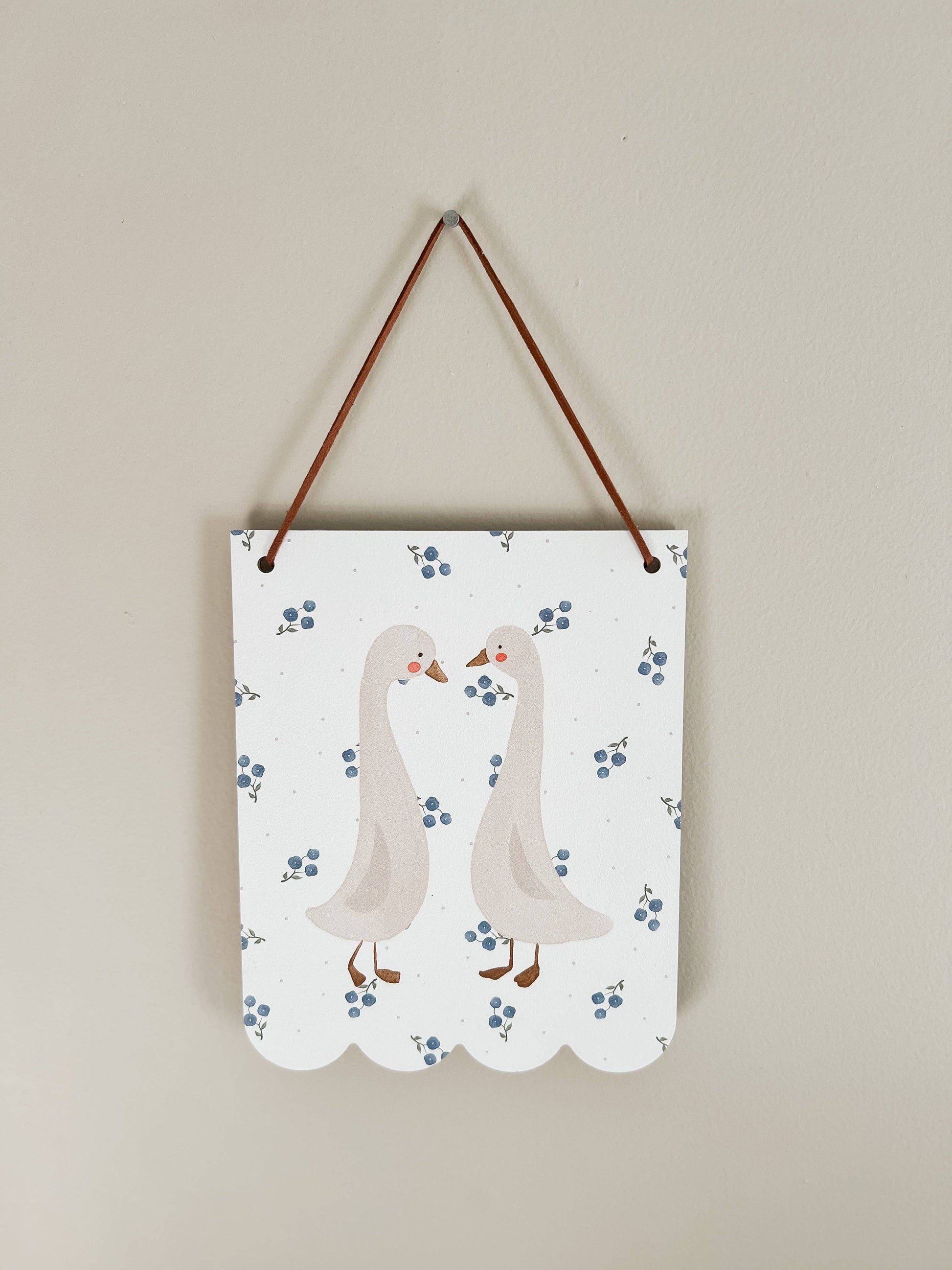 Swan & Floral Hanging Wall Art, Feathered Farmhouse