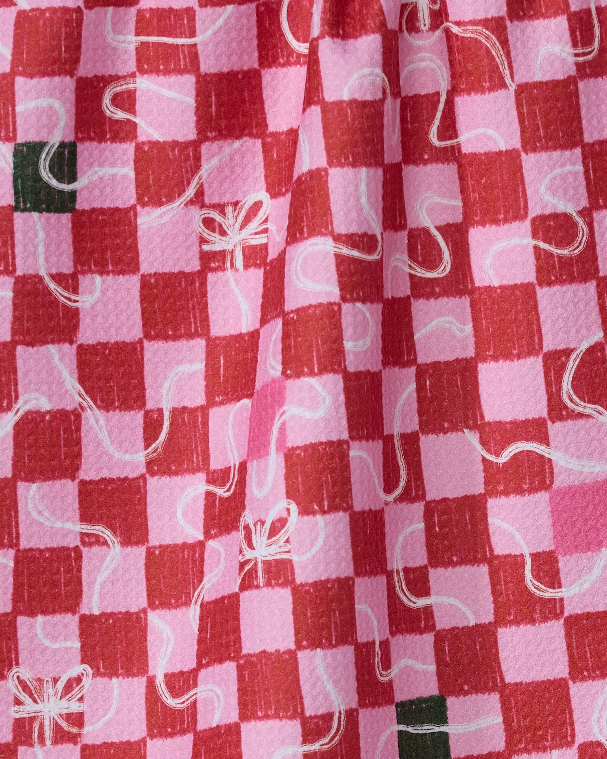 Wrapped Checkers Tea Towel, Feathered Farmhouse