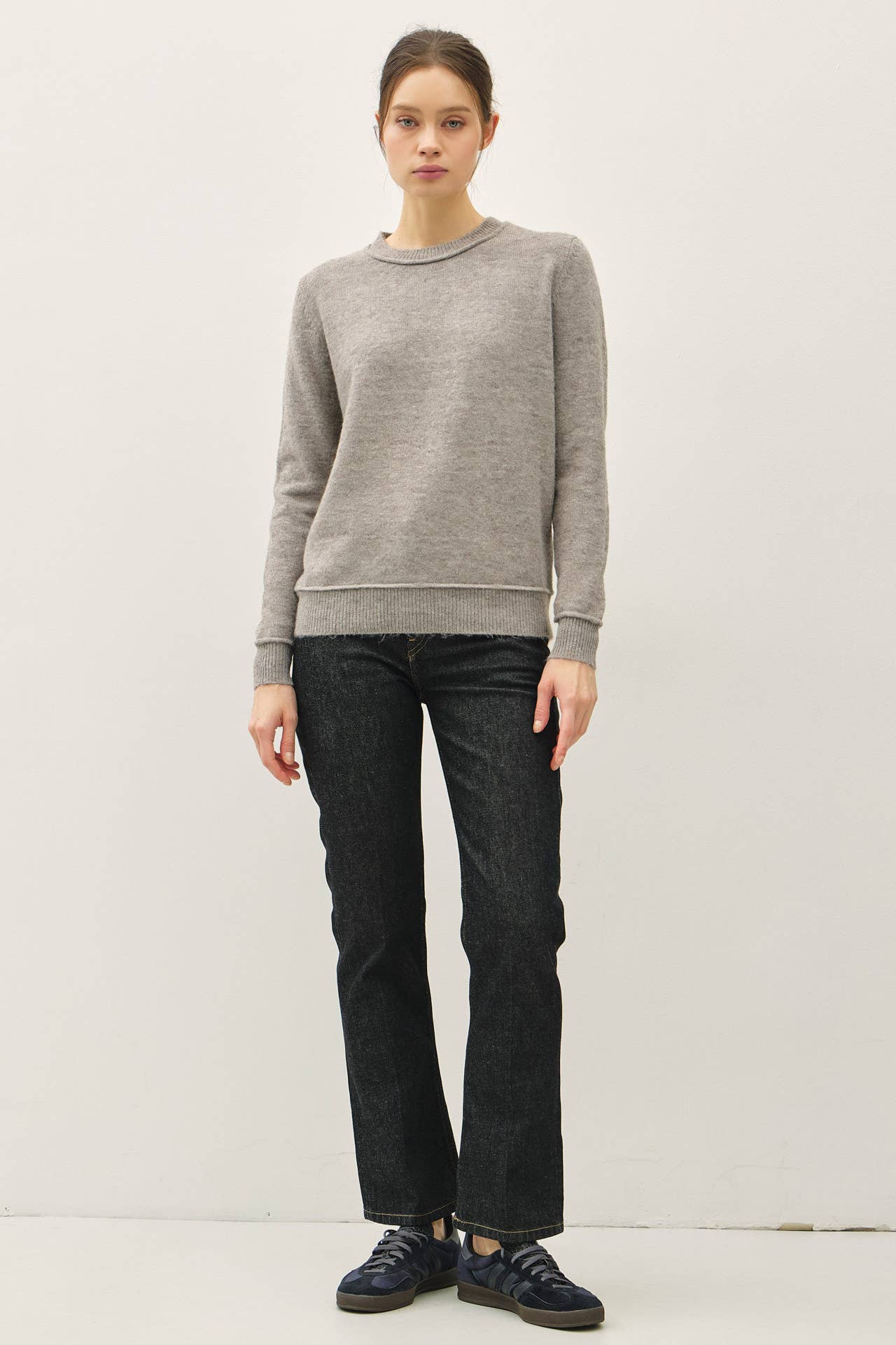 Heather Smoke Pullover Sweater, Feathered Farmhouse