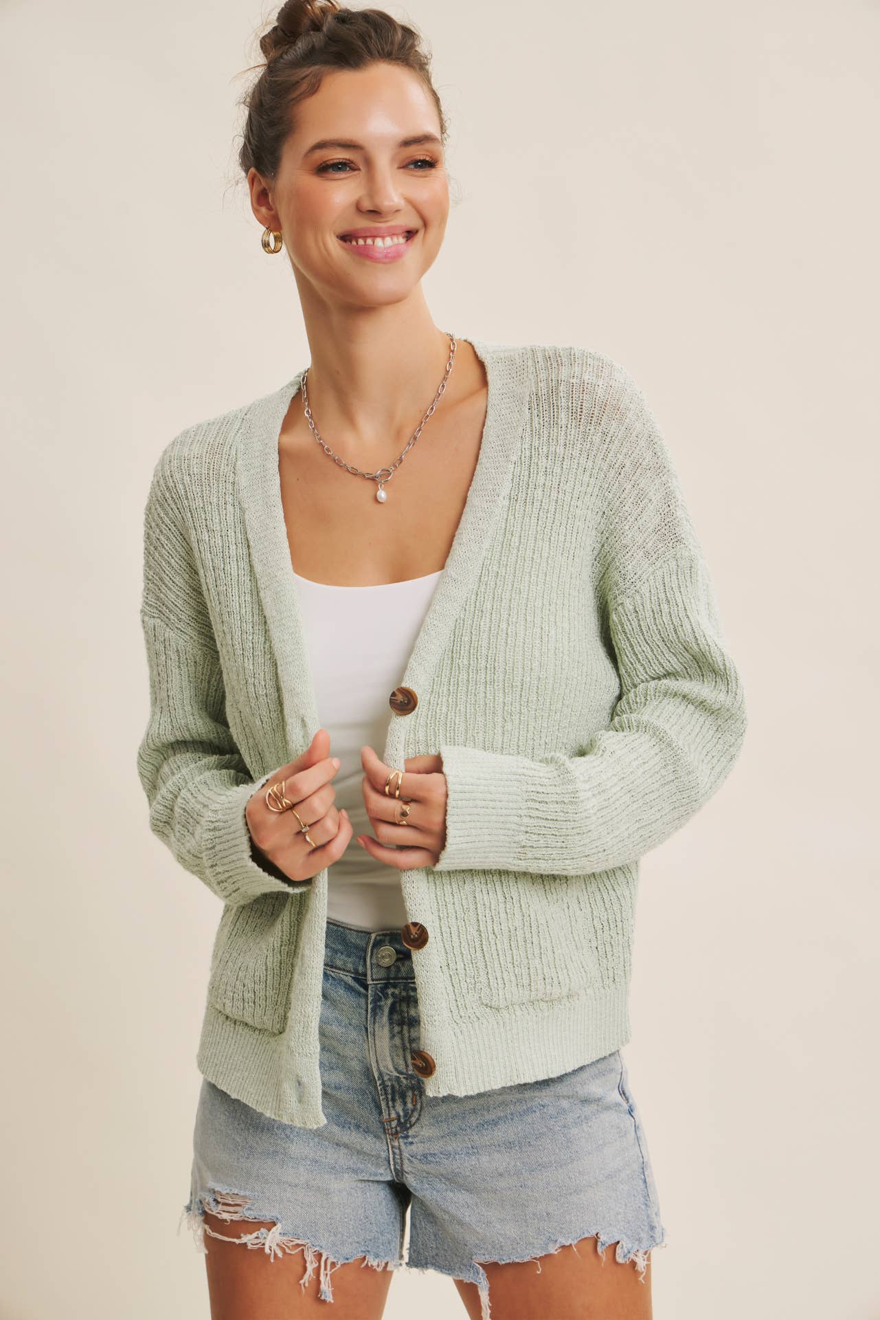 Slouchy Sweater Cardigan, Feathered Farmhouse