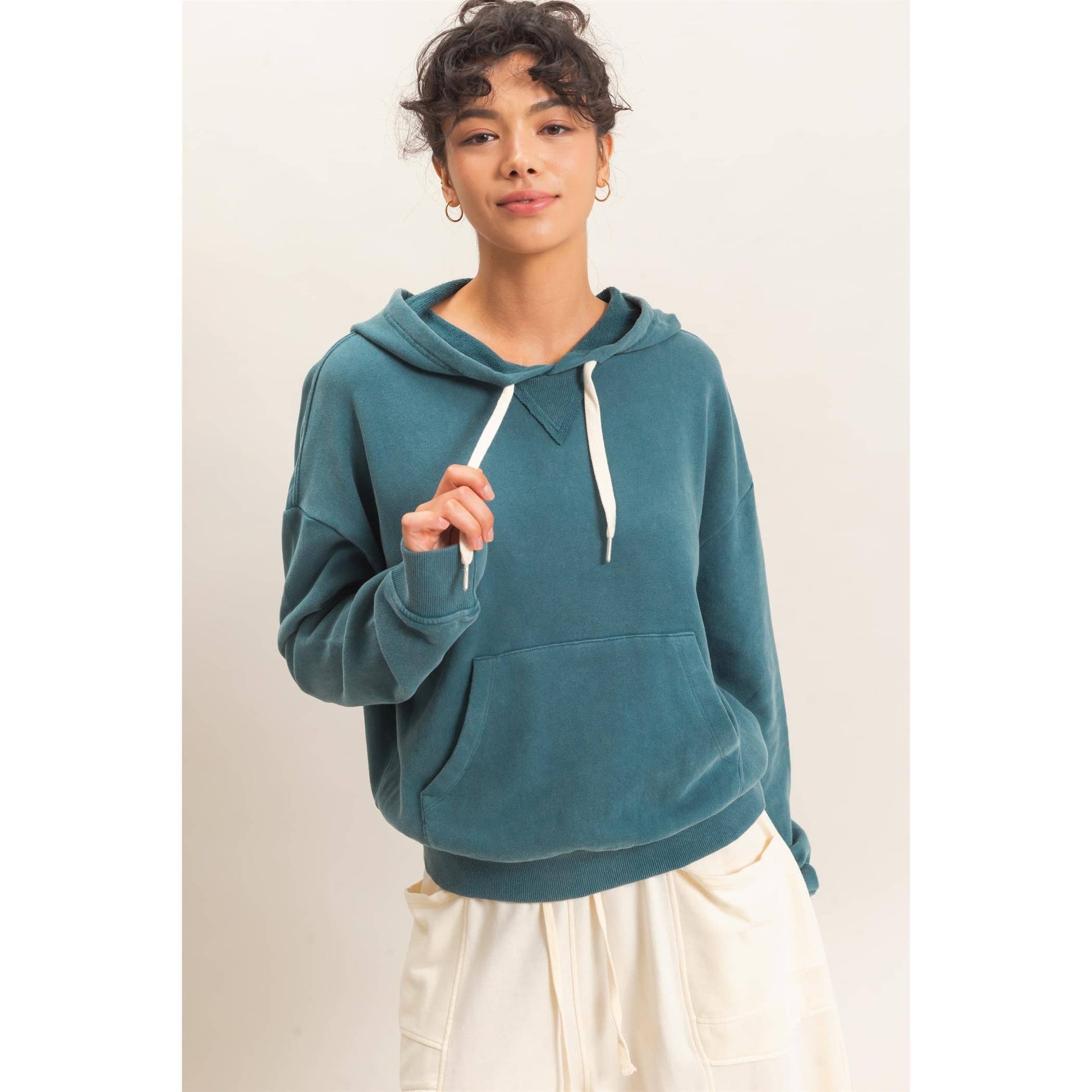 Acid Wash Hoodie, Feathered Farmhouse