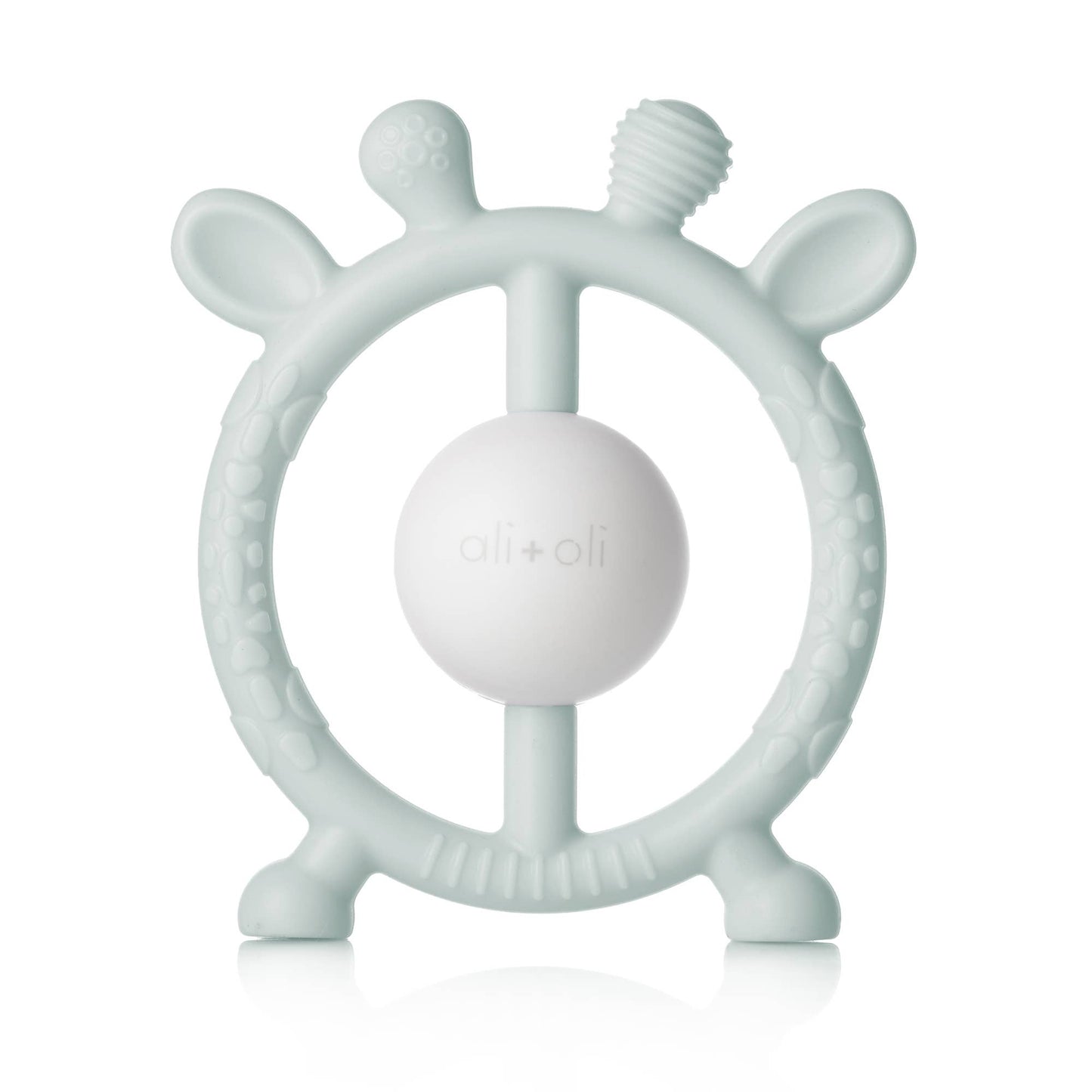 Giraffe Teether & Rattle Food-Grade Silicone Toy, Feathered Farmhouse