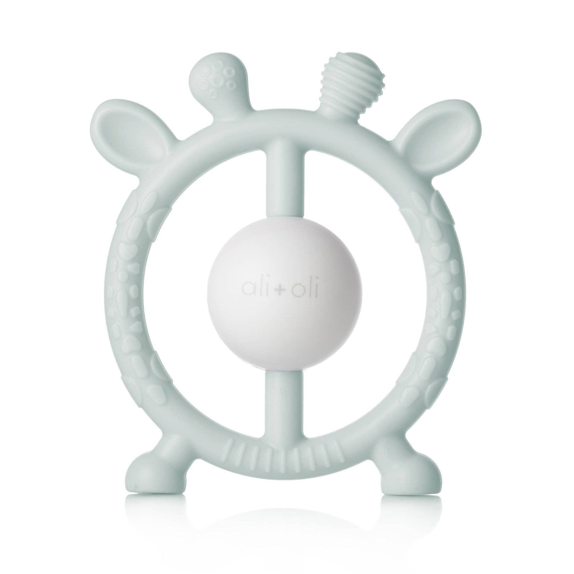 Giraffe Teether & Rattle Food-Grade Silicone Toy, Feathered Farmhouse