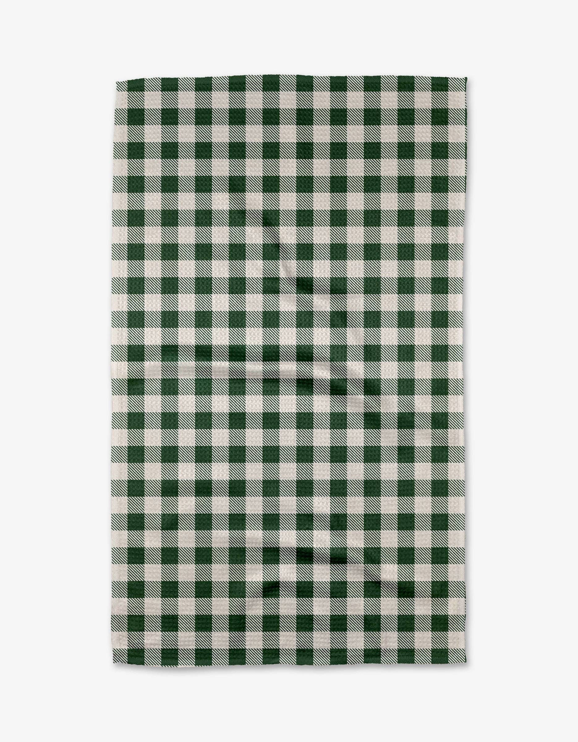 Christmas Gingham Geometry Tea Towel, Feathered Farmhouse