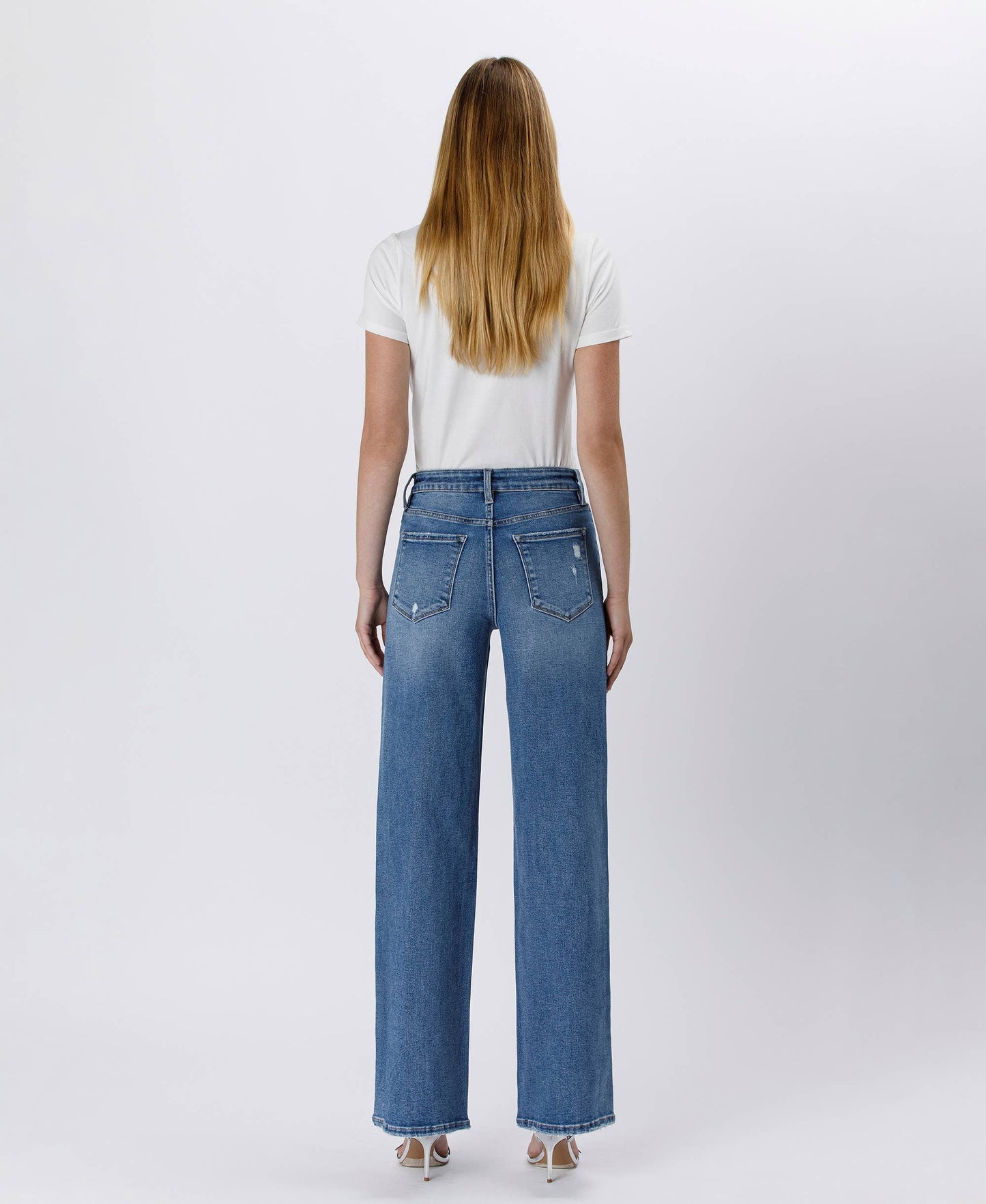 Tummy Control Super High Rise Baggy Jeans, Feathered Farmhouse