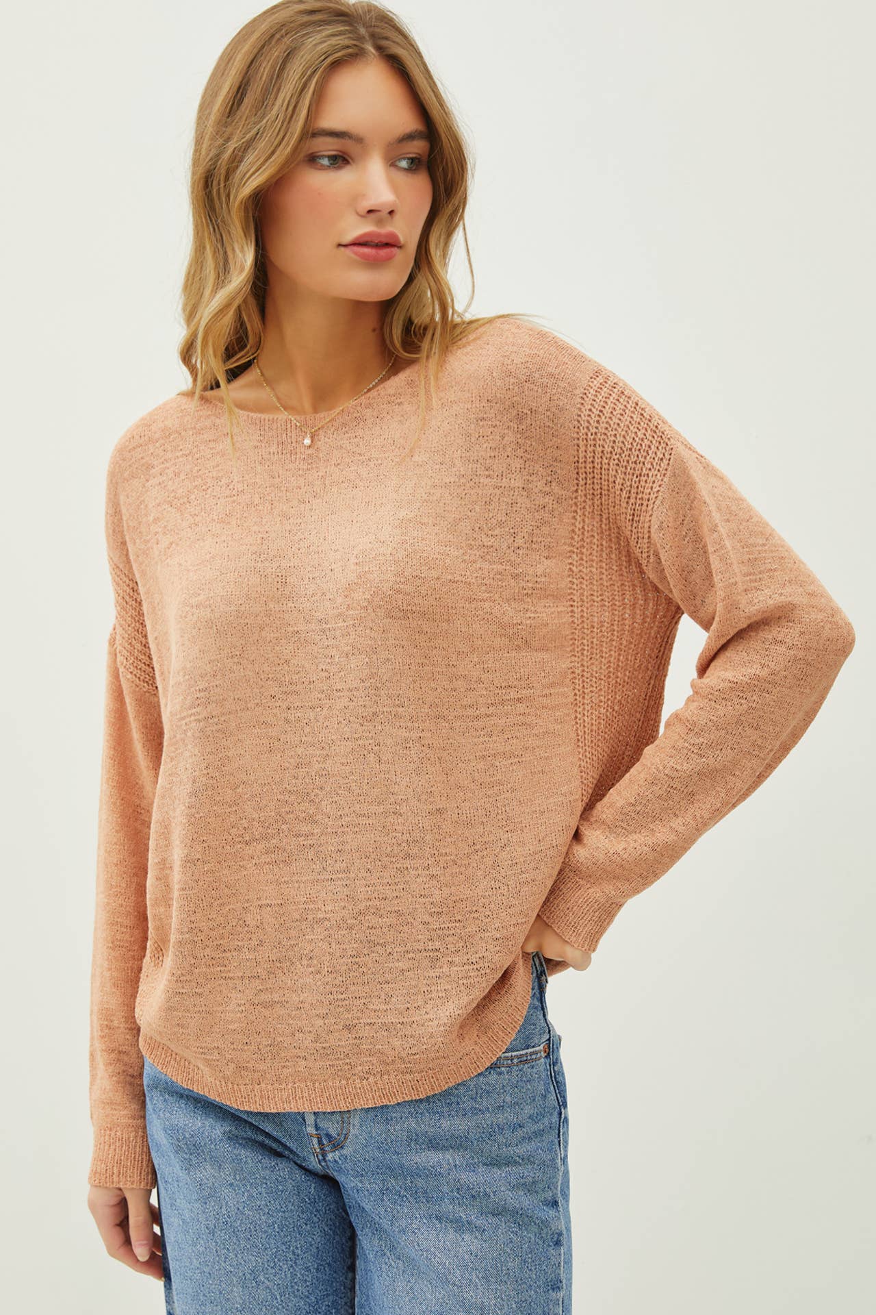 Rib Knit Pullover, Feathered Farmhouse