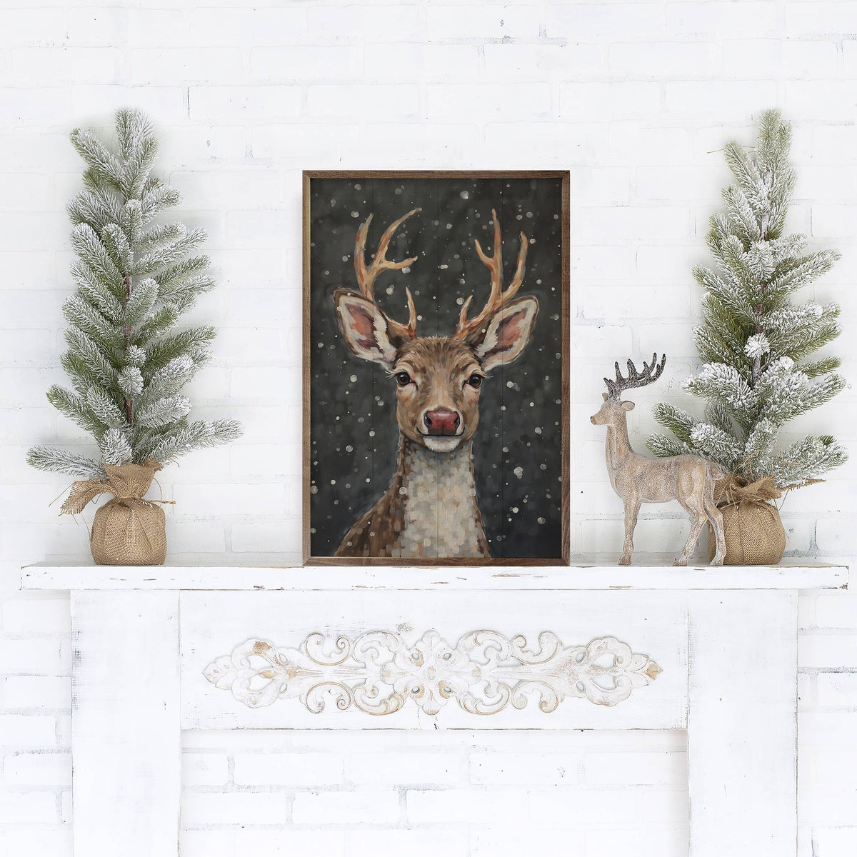 Reindeer With A Red Nose, Feathered Farmhouse