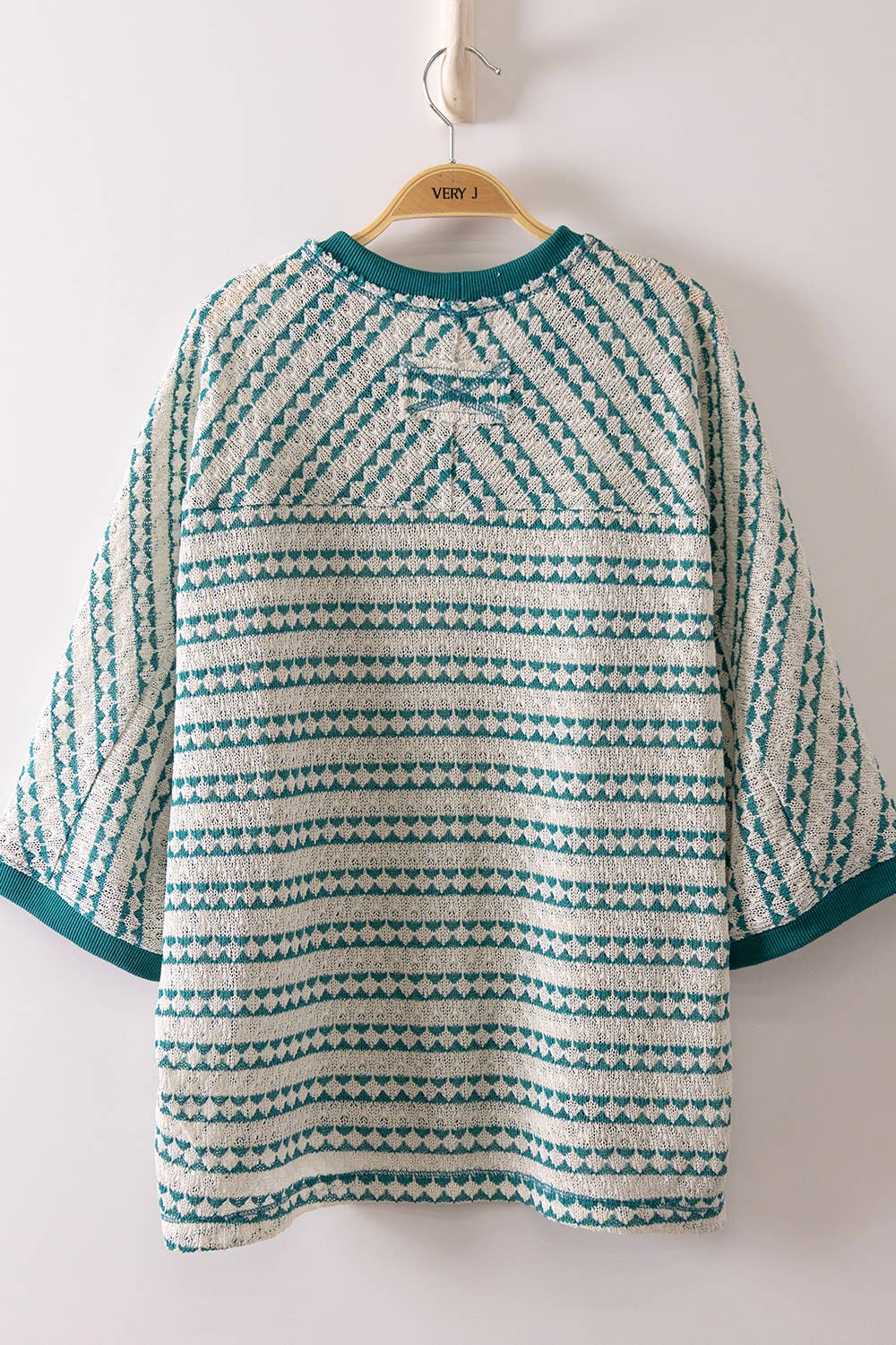 Seafoam Textured Stripe Knit Top, Feathered Farmhouse