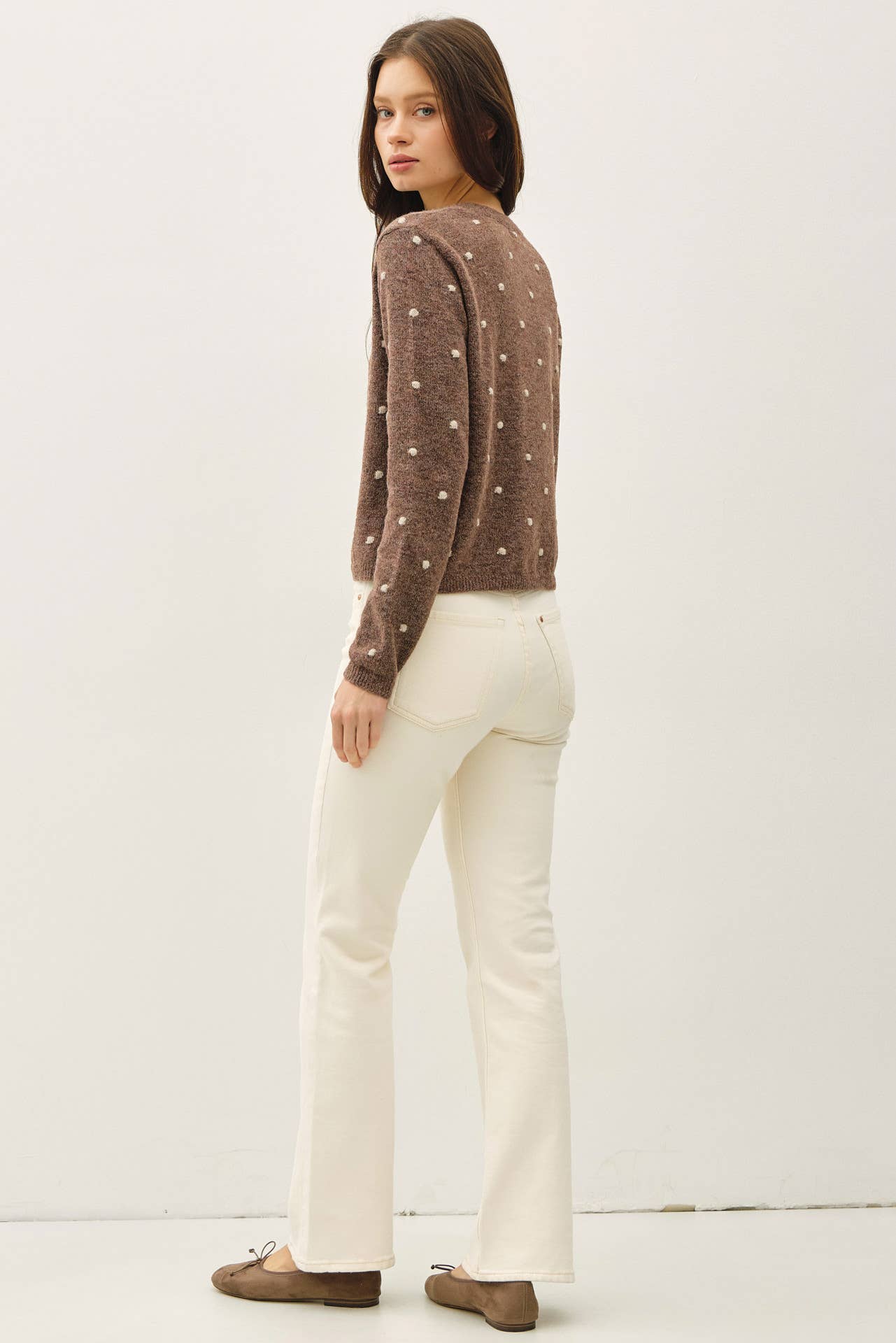 Polka Dots Sweater Cardigan, Feathered Farmhouse