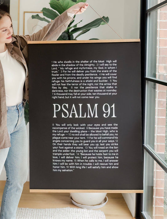 Psalm 91 Poster, Feathered Farmhouse