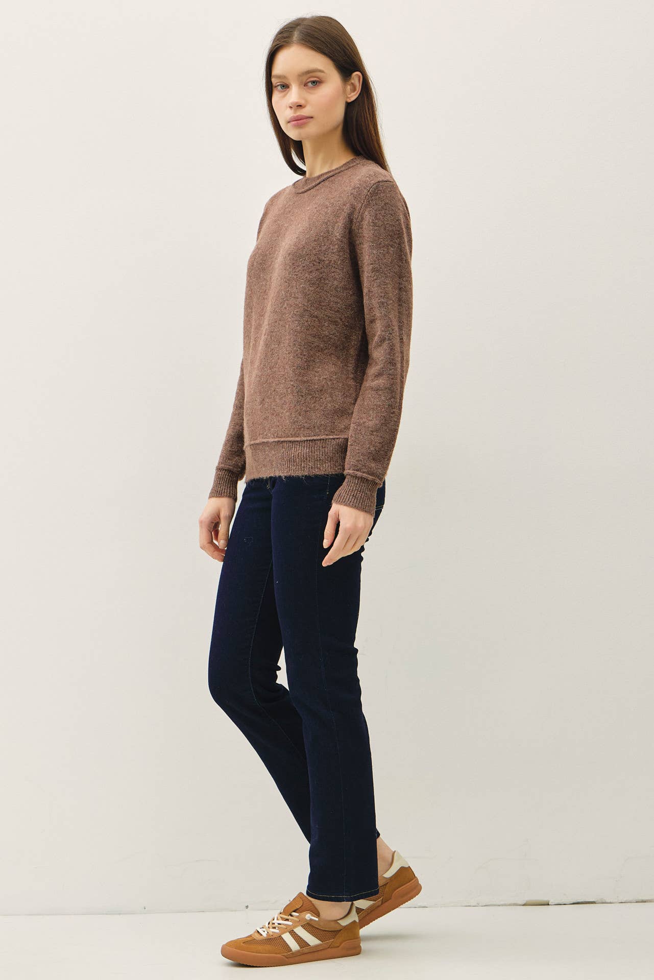 Brown Pullover Sweater, Feathered Farmhouse
