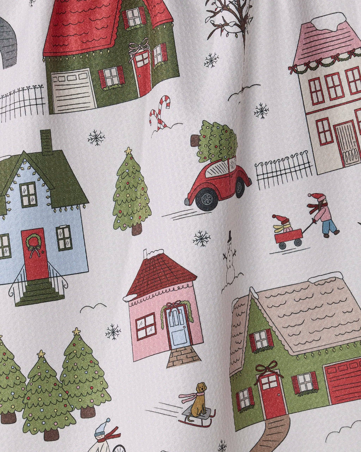 Winter Village Tea Towel, Feathered Farmhouse
