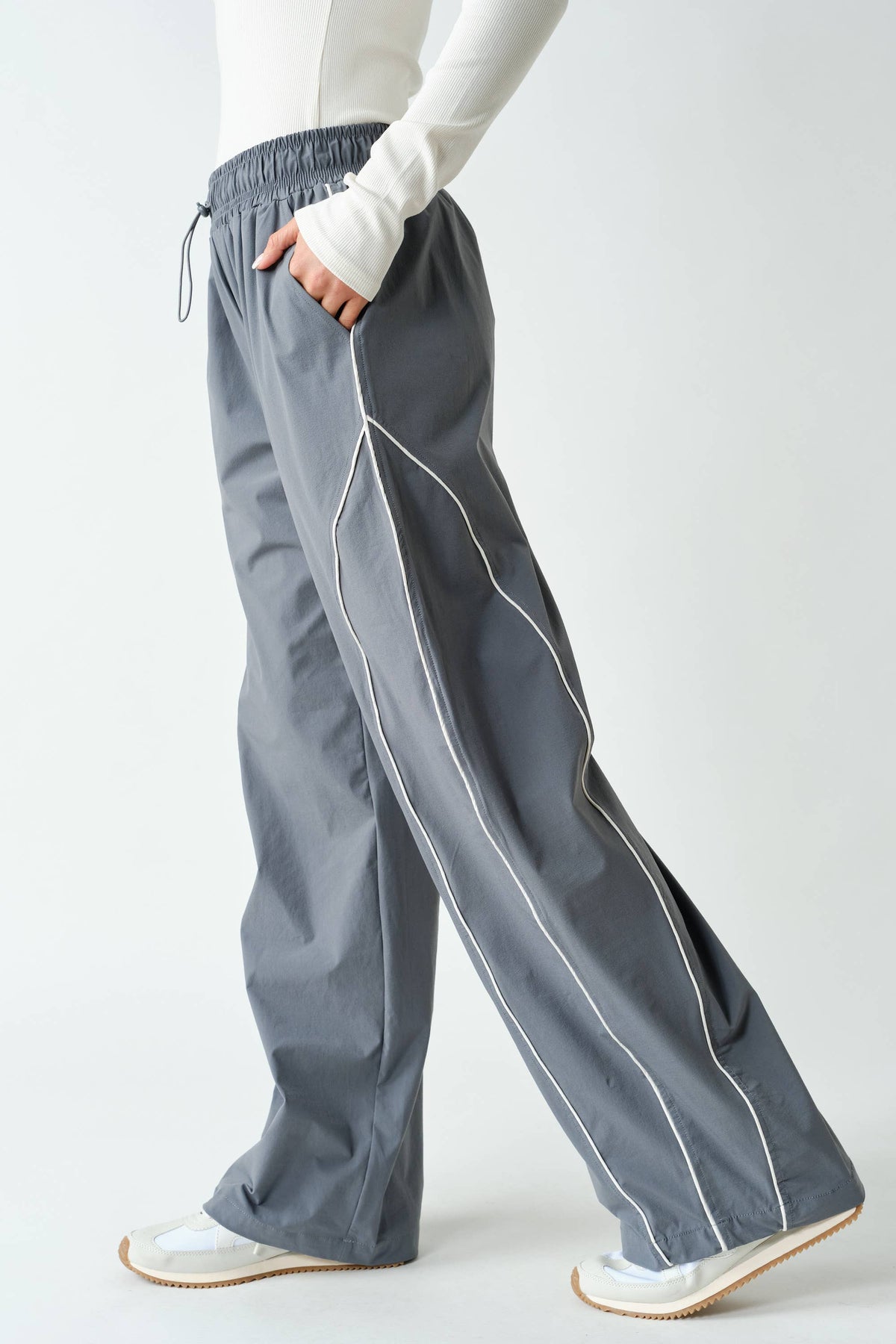 Graphite Kailey Curved Classic Track Pants, Feathered Farmhouse
