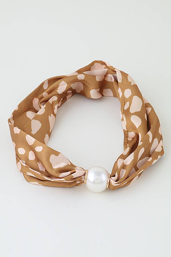 Bambi Scarf Pearl Slider Necklace, Feathered Farmhouse