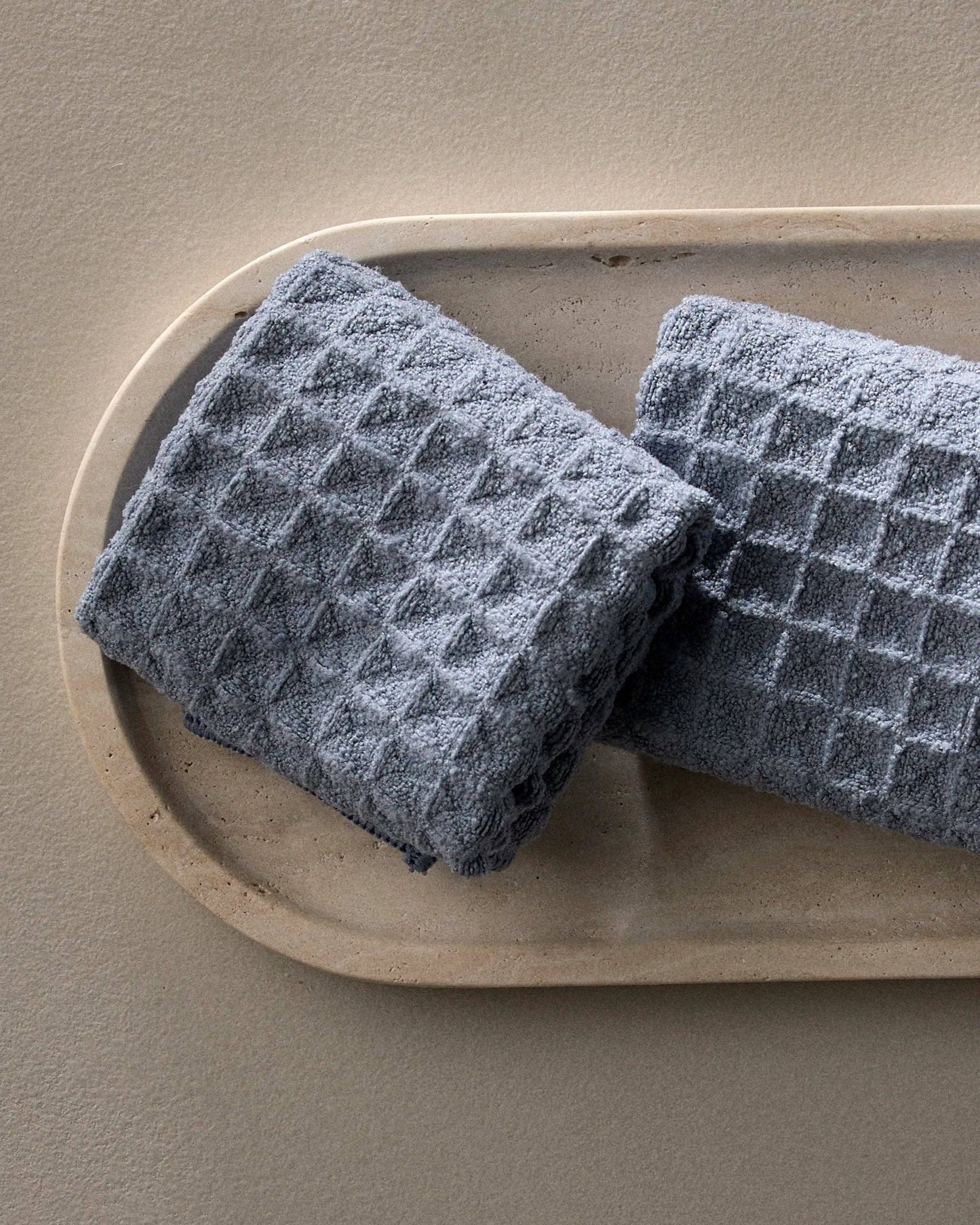 Sky Waffle Washcloth Set, Feathered Farmhouse