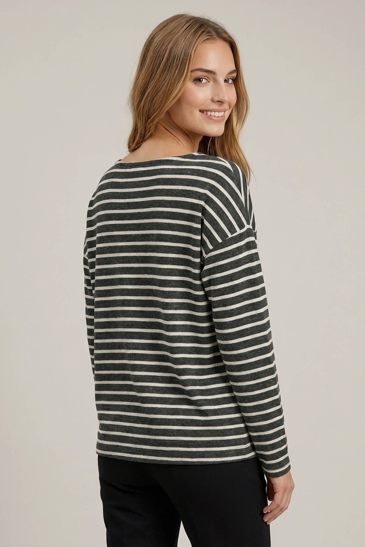 Cream Anna Striped Top